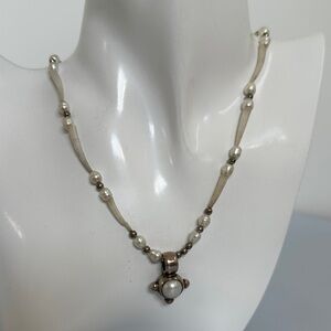 925 sterling silver real Pearl Necklace